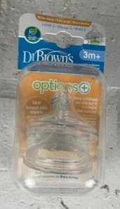 Dr. Brown Nipples BPA Free Level 2 Wide Neck Bottle 3+ Month New Sealed - Picture 1 of 4