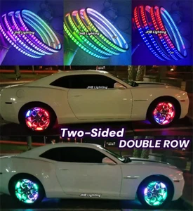 【NEW】JHB 4x 15.5"CHASING FLOW DOUBLE ROW Double Sided LED Wheel Rings Rim Lights - Picture 1 of 14