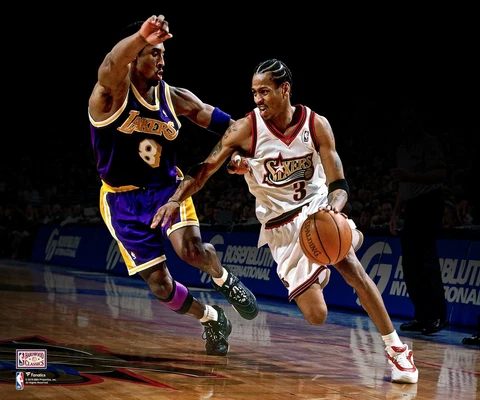 Allen Iverson Philadelphia 76ers Unsigned Driving vs. Kobe Bryant Photograph Cover