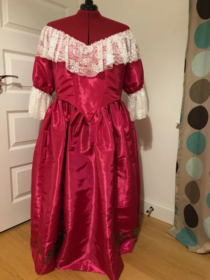 Vestido estilo victoriano niñas manga corta, tafetán, talla 4-30 Foto 1 de 1