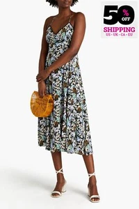 RRP €365 MAJE Rimony Crepe Midi Dress EU40 US8 UK12 L Floral Strappy Neck - Picture 1 of 6