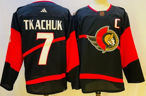 Men's Brady Tkachuk Ottawa Senators #7 Stitched Black Jersey S-3XL Cover
