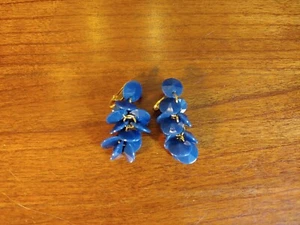 Orecchini a clip a disco in ottone blu - Foto 1 di 4