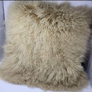West Elm | Real Lamb Fur Throw Pillow 24x24 with Down Insert NWT $198