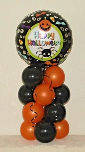 HALLOWEEN FOIL BALLOON DISPLAY - PARTY DECORATION - PUMPKINS - NO HELIUM - Picture 1 of 11