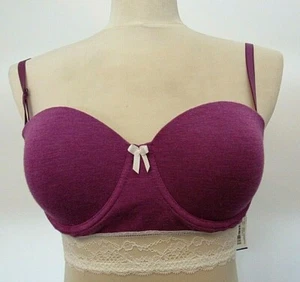 SUJETADOR ACOLCHADO CON AROS MORADO JAZMÍN Y JENGIBRE TALLA 32D NUEVO CON ETIQUETAS - Imagen 1 de 6