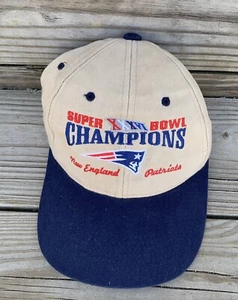 SUPER BOWL XXXVI NEW ENGLAND PATRIOTS Champions (Adjustable) Cap TOM BRADY MVP - Picture 1 of 3