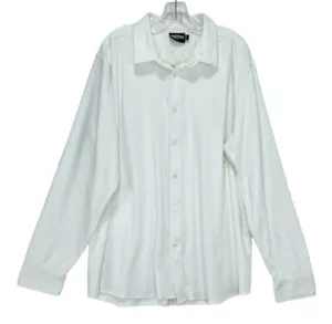 Camicia Steve & Barrys da uomo XXL misto cotone abbottonata bianca lavoro ufficio - Foto 1 di 18