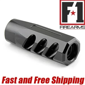 F-1 Firearms 5.56/.223/.22 Flat Faced Compensating Brake 1/2-28 - Black Nitride - Picture 1 of 4