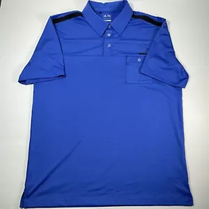 Adidas Pure Motion Coolmax Golf Polo Blue Men’s Large Light Weight Collar Shirt - Picture 1 of 7