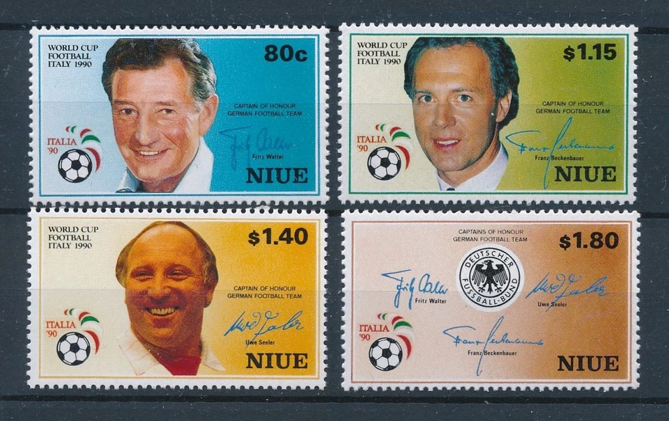 [112546] Ниуэ 1990 чемпионат мира по футболу Италия Беккенбауэр как новый без наклеек и следов - Изображение 1 из 1