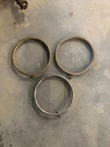 VTG FORD MODEL A 1930s BEZEL RINGS FOR TWOLITE HEADLAMP HEAD-LIGHT CHROME - Picture 1 of 3