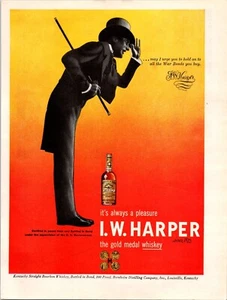 VINTAGE 1945 I.W. HARPER WHISKEY DRUCK ANZEIGE - Bild 1 von 1