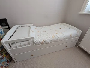 Argos Jesse Toddler Bed with trundle drawer, Cuggl mattress + sheet/protector - Picture 1 of 9