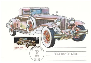 Cord L-29 Classic Body Styling Luxury Car 1931 Transport USA FDC Maxi Card 1988 - Picture 1 of 2
