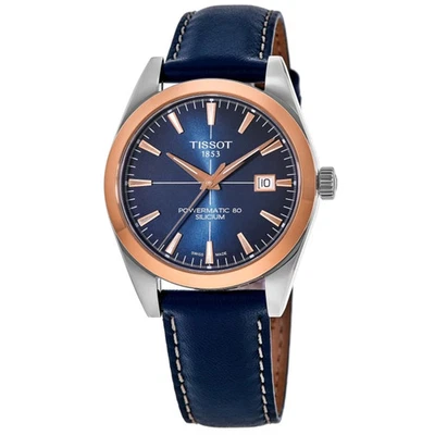 New Tissot Gentleman Powermatic 80 Blue Dial Men's Watch T927.407.46.041.00 - Image 1 of 4