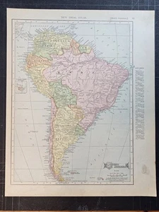 1904 map of South America, reverse is map of Europe. Taken from atlas - Picture 1 of 2