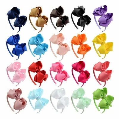 Hair Hoop Hairbow Ribbon Double Hows Aliceband with New Hair Band Bow Girls - Image 1 of 4