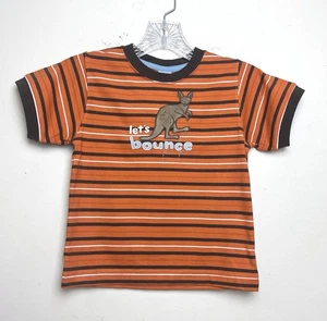Vintage Y2K Gymboree Känguru orange braun weiß gestreift T-Shirt 3T Neu mit Etikett 2007 - Bild 1 von 9