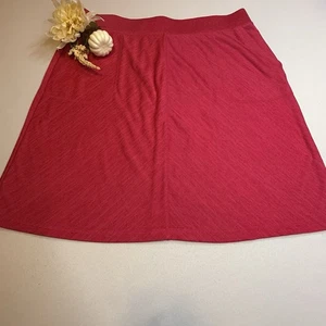 T By Talbots Women's Pink Sporty Pull On Elastic Waist Pockets A-Line Skirt XLP - Picture 1 of 8