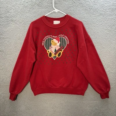 Sudadera vintage Pegi Goff para mujer XL roja Navidad oso de peluche Navidad años 90 Y2K Foto 1 de 4