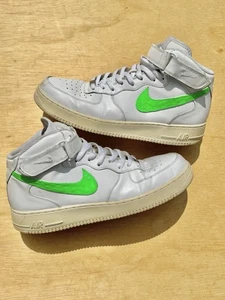 Nike Air Force 1 "Don C" Mid '07 Dirty Triple White Herren Custom Turnschuhe Größe 13 - Bild 1 von 8
