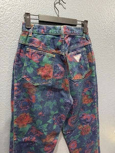 Vintage 80’s Palmetto’s Floral Rose All Over Print Women’s Denim Jeans Sz 11 - Picture 1 of 8