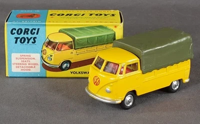 Camioneta Volkswagen Corgi 431 VW vintage años 60 toldo verde oliva caja como nueva rareza Foto 1 de 4