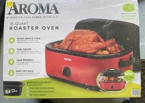 Aroma ART-718RH 18Qt. Bräter Backofen mit hohem Kuppeldeckel rot - Bild 1 von 3