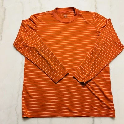 Camisa Capa Base Patagonia Talla Mediana M Naranja Rayas Capilene Crew Manga Larga Foto 1 de 4