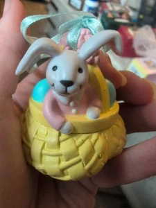 NEW Avon Busy Bunny Easter Ornament Bunny with Basket NIB NEW IN BOX - Picture 1 of 8