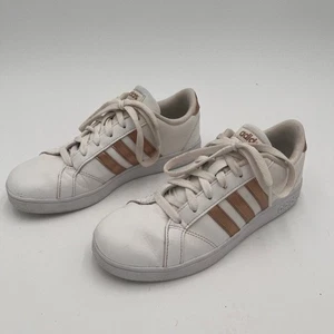 Adidas Blanco/Dorado Cloudfoam Advantage Tenis a Rayas 4.5 Mujer Informal Deportivo - Imagen 1 de 11