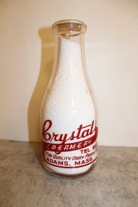 VINTAGE PYRO QUART MILCHFLASCHE KRISTALL SAHNEKÄNNCHEN ADAMS MASSACHUSETTS - Bild 1 von 8