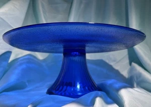 Pedestal de vidrio Anchor Hocking “azul cobalto” soporte para pasteles / envío gratuito - Imagen 1 de 7