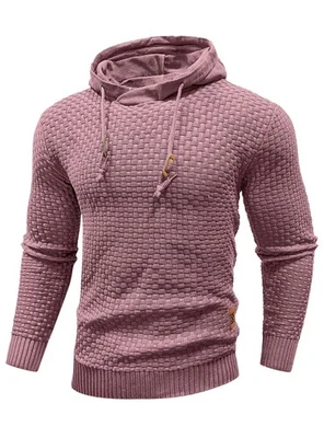 Sudadera con capucha para hombre manga larga de punto liso sudadera con capucha suéter uva Foto 1 de 4