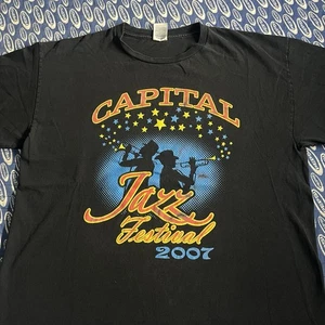 Vintage 2000s Capital Jazz Festival 2007 Music Concert T Shirt Black Size XL - Picture 1 of 11