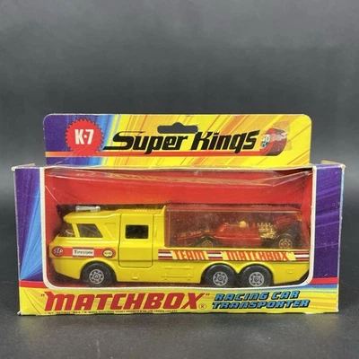 Transportador de coche de carreras Matchbox Super Kings K-7 1972 vintage con caja Foto 1 de 4