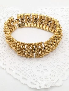Vintage Armband Sarah Coventry goldfarben "Sunset" Kugelspitze Atomglied Statement - Bild 1 von 16