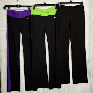 Lot Of 3 Womens Leggings Size Small Bebe Sport BBSP & RBX Black Purple Green - Picture 1 of 19