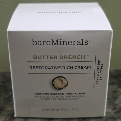 Crema facial rica restauradora Bareminerals Butter Drench, loción facial hidratante Foto 1 de 4