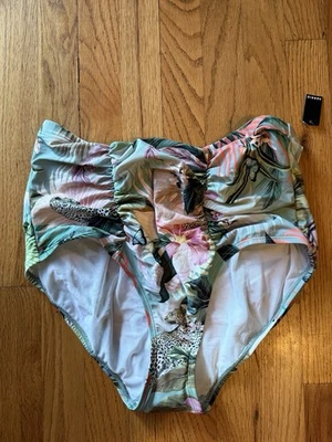 Torrid High Waist Swim Bottom Island Tropical Vacation Leopard Butterfly NWT - Image 1 of 4