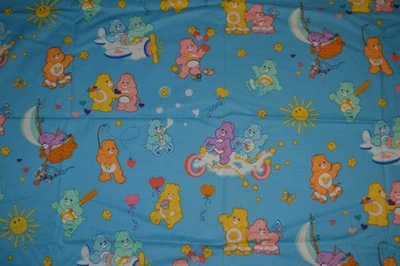 Cotton fabric, blue Care Bears print, 44" x 35" - Image 1 of 4