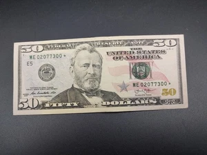 Series 2013 US Fifty Dollar Bill Star Note $50 Richmond E5 ME02077300* - Picture 1 of 2