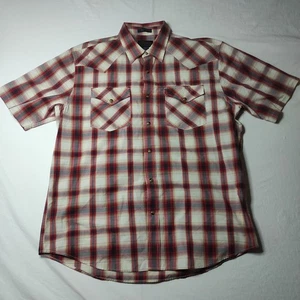 Pendleton Frontier L Pearl Snap Button Up Shirt Red Plaid Short Sleeve Mens... - Picture 1 of 10