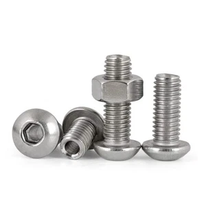 Tornillo hueco con tuercas con cabeza de botón de acero inoxidable 304 - Imagen 1 de 29