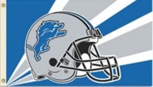 DETROIT LIONS HELMET LOGO 3'X5' NFL FLAG BANNER: DURABLE POLYESTER - Picture 1 of 1
