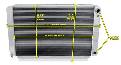 Radiador de doble paso RR 3 filas, 1,25, 1,5 para Lincoln Continental LS 1961-1965 Foto 1 de 4