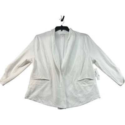 Bar III Blazer куртка женщин плюс размер 1 X белый 3/4 рукав открытый передний новый - Изображение 1 из 4