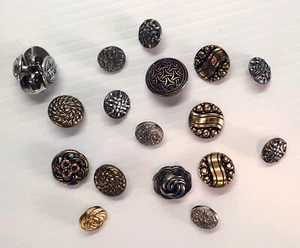 Vintage Copper Metal Buttons Lot Various Designs & Patterns Braided Knot, Flower - Picture 1 of 3