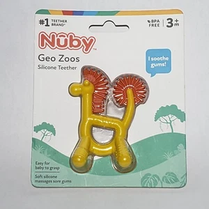 Nuby Geo Zoos Yellow Giraffe Silicone Teether 3+ Months BPA Free Soothe Gums - Picture 1 of 6